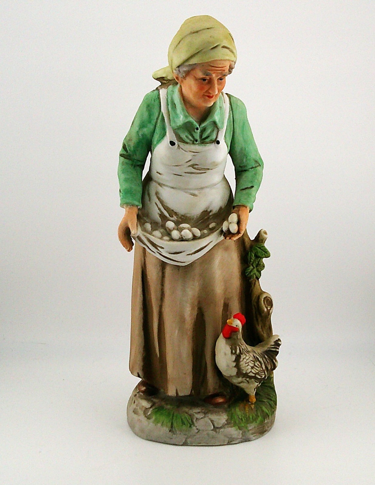 Vintage Homco Lady with Chicken and a Basket of Eggs #4198