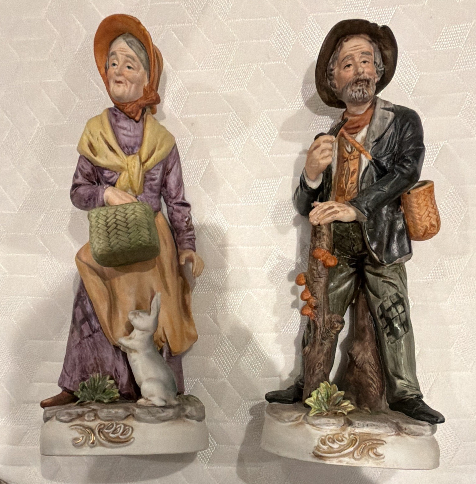 Ardco Hand Painted Ceramic Man & Woman Figurines Set of 2, Multicolor