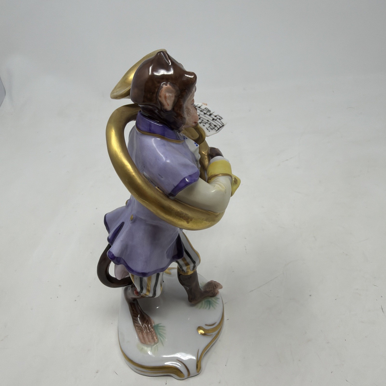 Antique Porcelain Monkey Band Double Bass Figure/Andreas Klötzer/Volkstedt/c1900