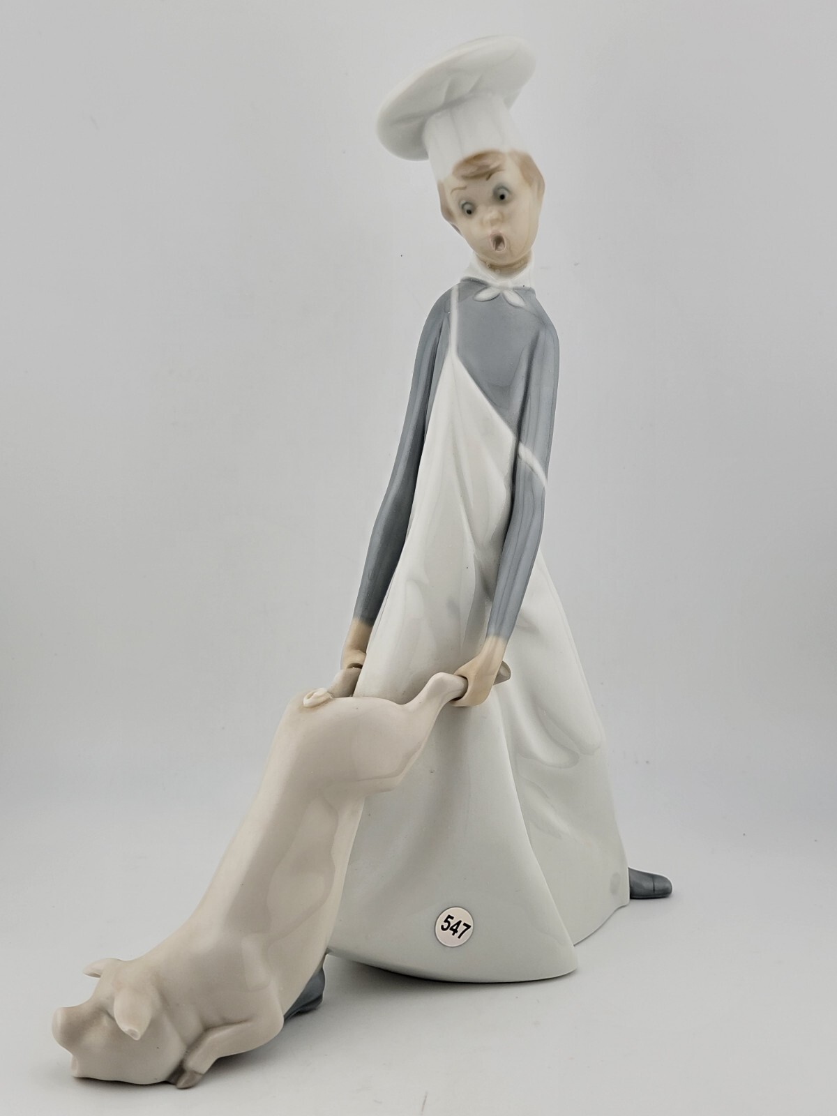 Vintage Lladro “Cook In Trouble” Boy With Pig #4608 Matte Finish. VG Cond.