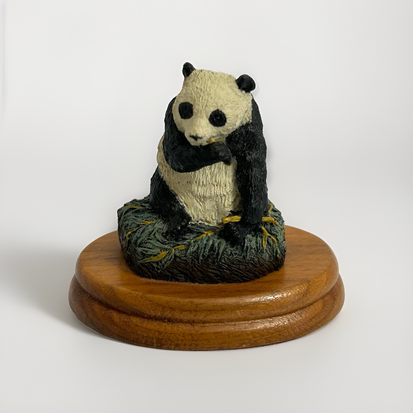 H Deaton Wildlife Miniatures 1978 Giant Panda Hand Painted Cold Cast Bronze 2.5″