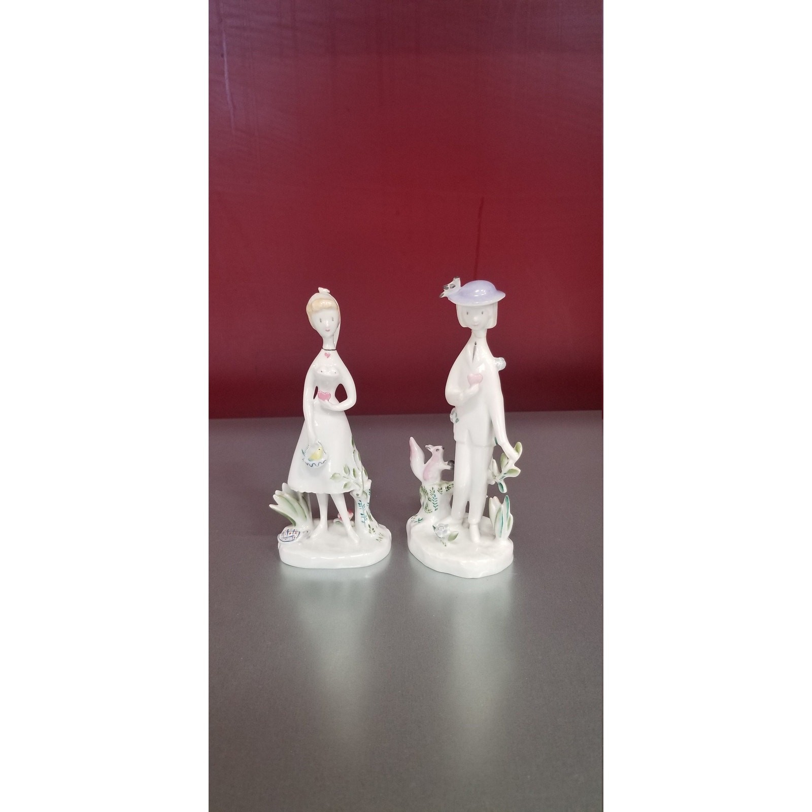 Vintage Rosenthal Porcelain Figurines: Peynet Young Lovers, Midcentury Modernist