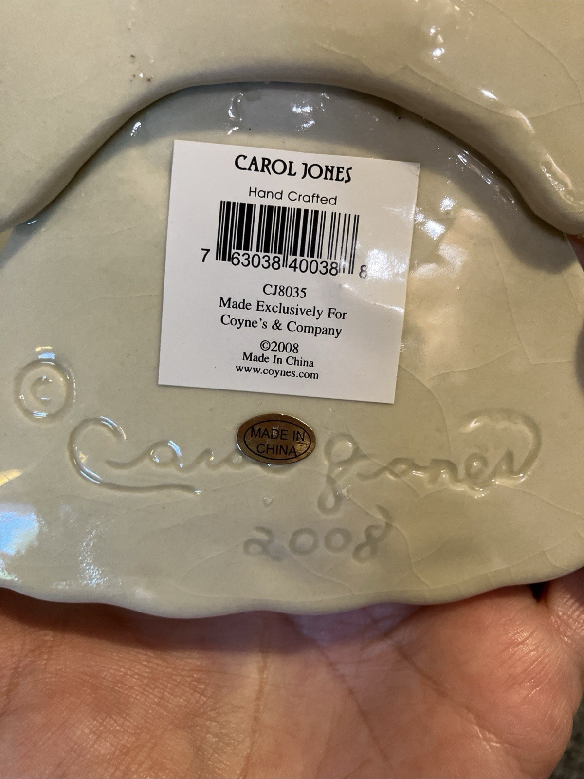 Hand Crafted Art Pottery Angel Impressions By Carol Jones “Hope” Angel