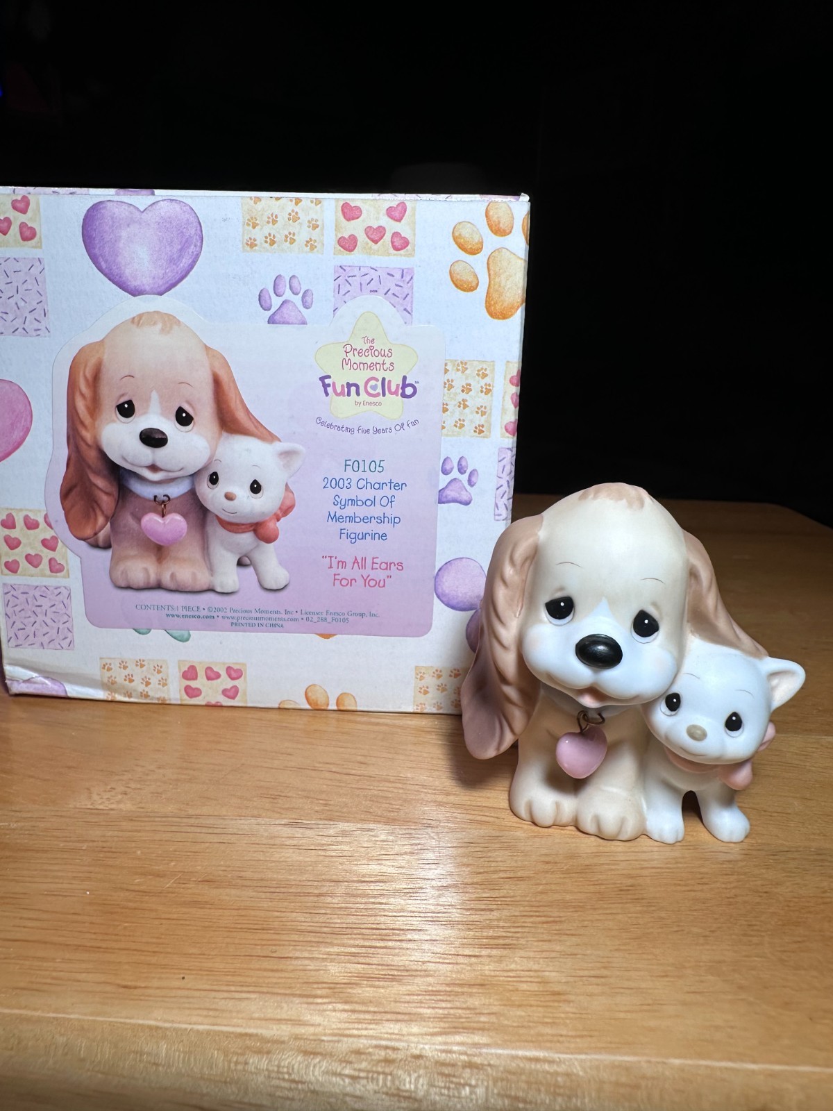 Precious Moments 2003 Charter Fun Birthday Club I’m All Ears For You F0105 dog