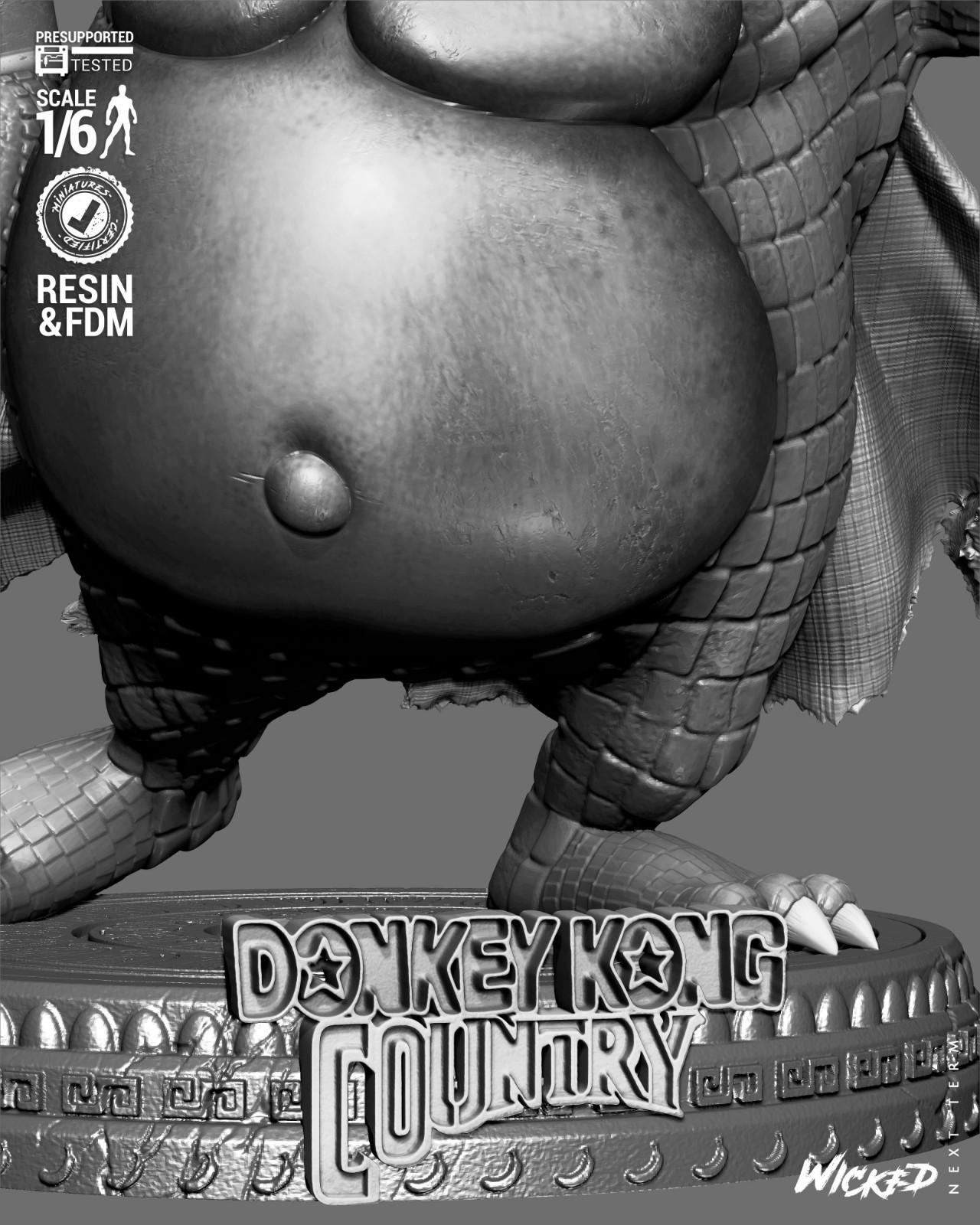 King K. Rool – DK Country – 1/6 Scale Statue 3D Print Model Kit Unpainted