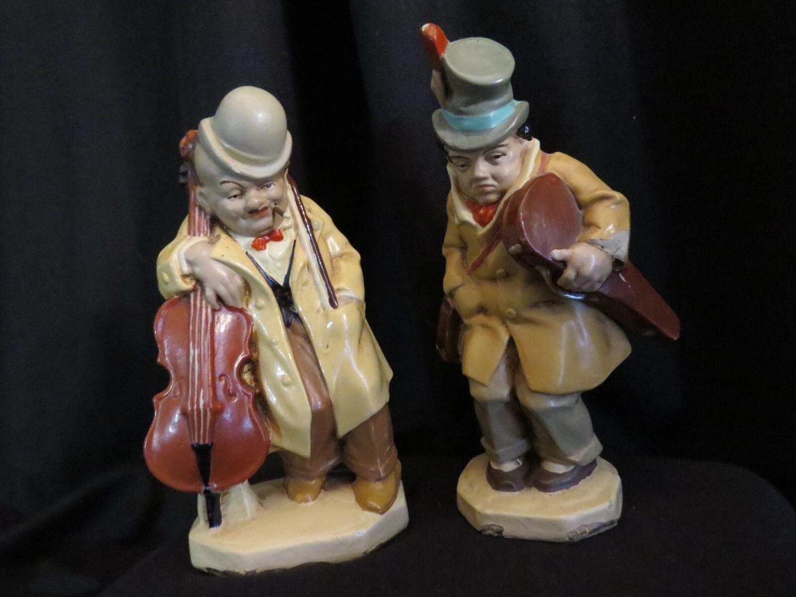 VTG. Celluloid Men Musicians Marked Germany c1940s Set of 2 6″Tall