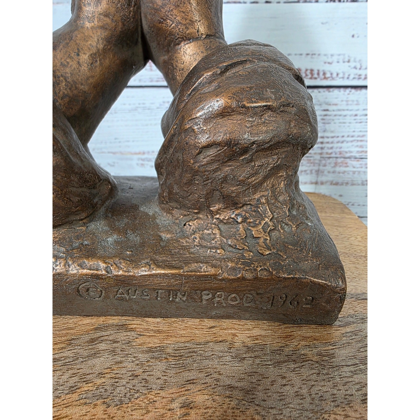 VTG Austin Productions 1962 Praying Hands Statue- Bronze Tone -Mid Century Art