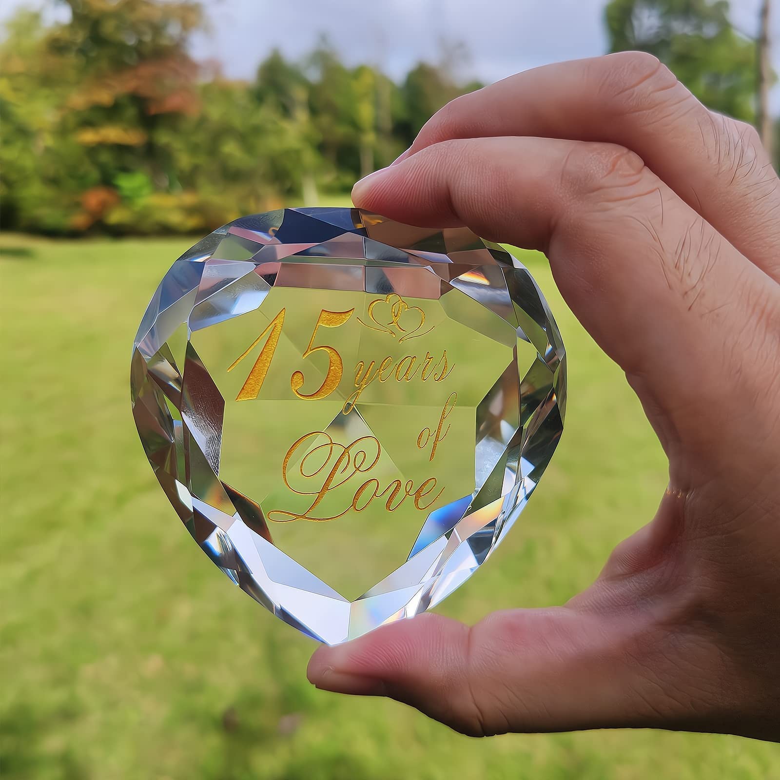 15th Wedding Anniversary Crystal Husband Wife, 15 Year Valentines Day Romantic