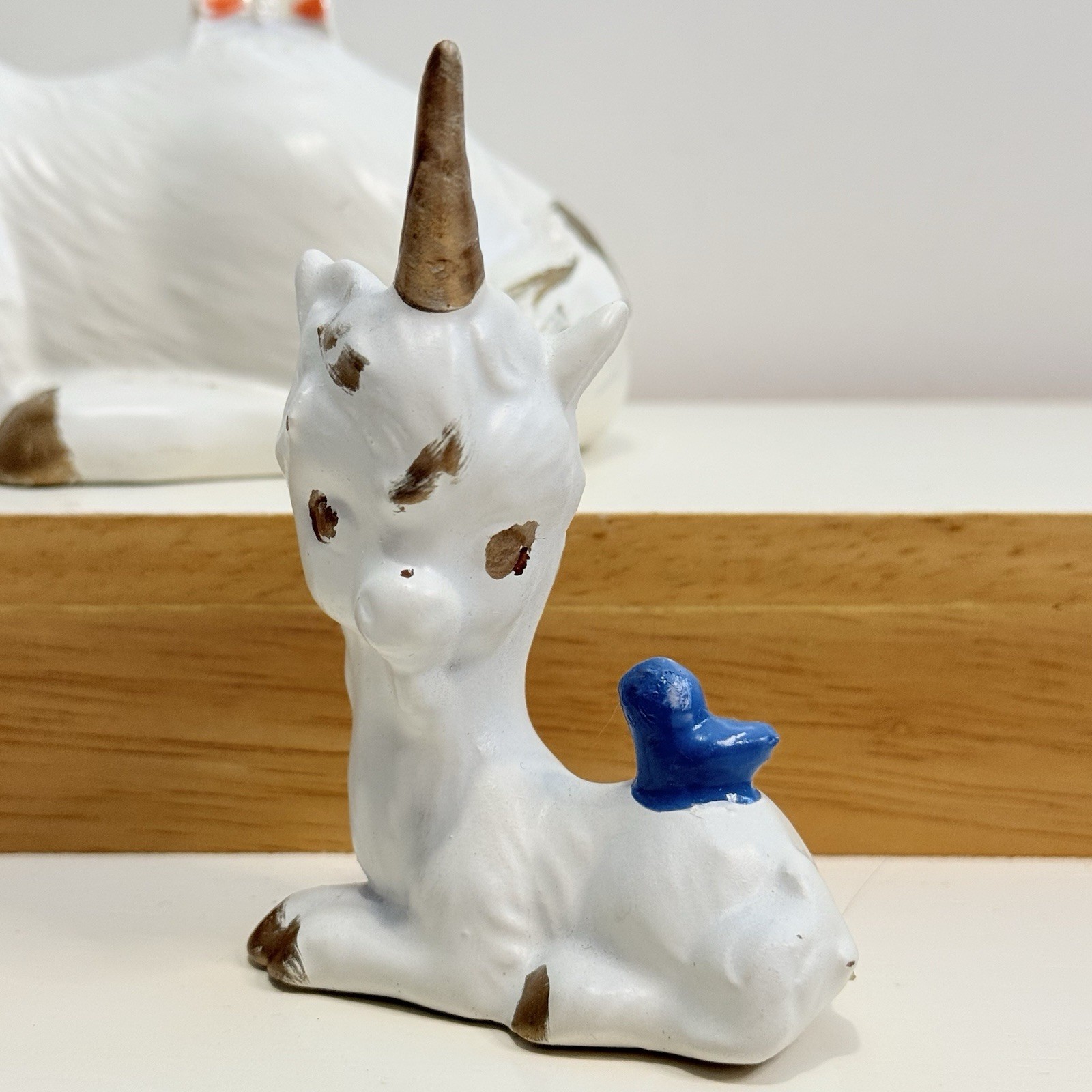 Vintage Hand Painted Unicorn Mama And Two Babies Set Of 3
