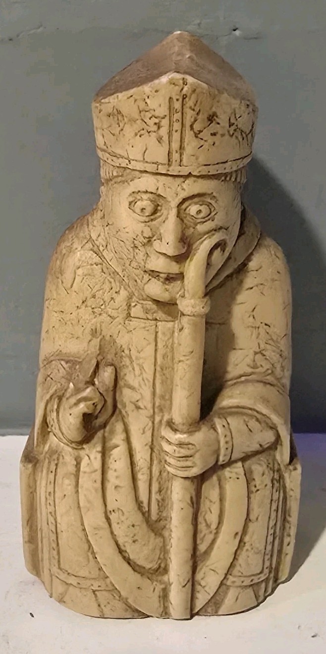 Set of 8 Reproduction Isle of Lewis Chessmen British Museum London England
