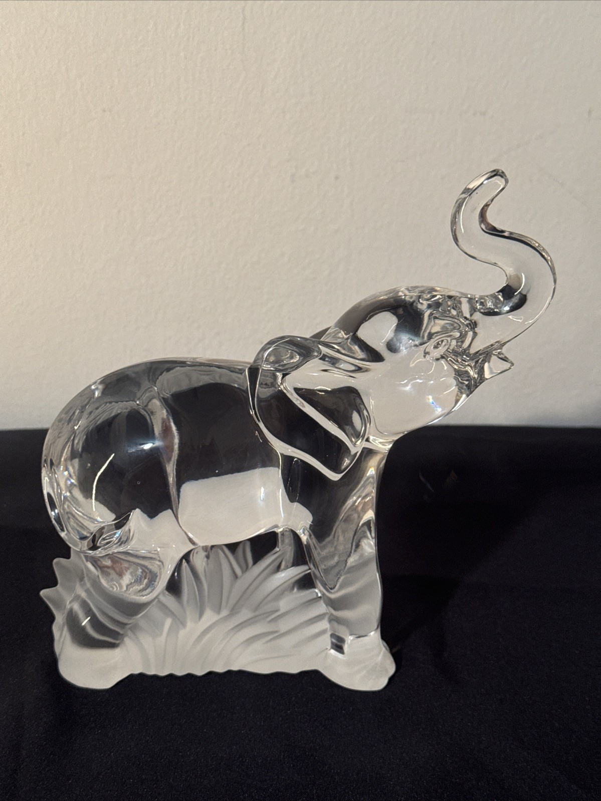 Lenox 1994 Crystal Elephant with Trunk Raised. Perfect Condition.