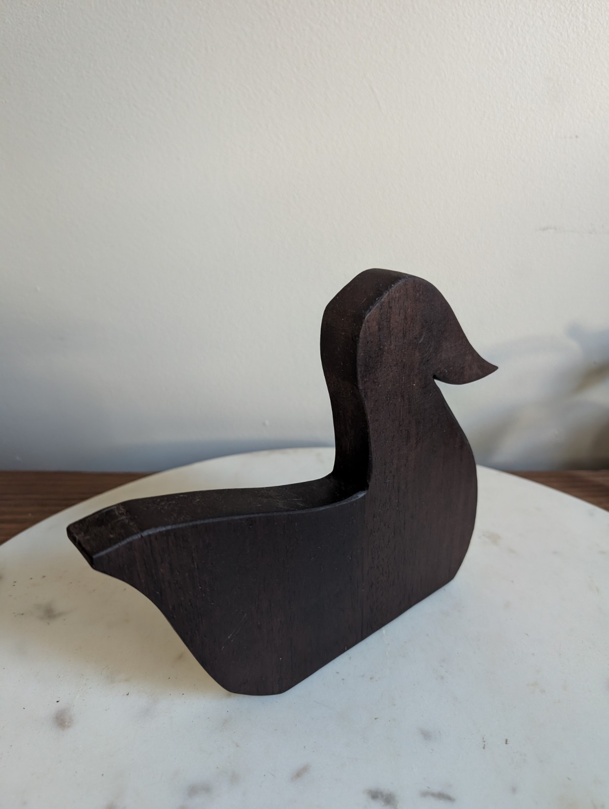 Handmade Wooden Duck Pair Mahogany Walnut Minimalist Bird Carving Decor
