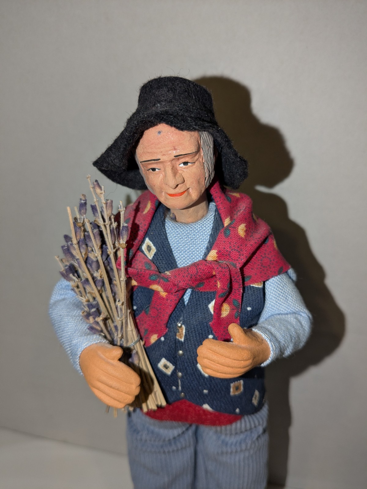 Vtg French Santons de Provence Terracotta Old Man Figurine Claude Carbonel Read