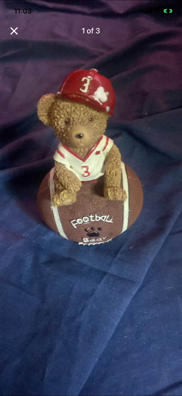 Football Bear Figurine Collectible