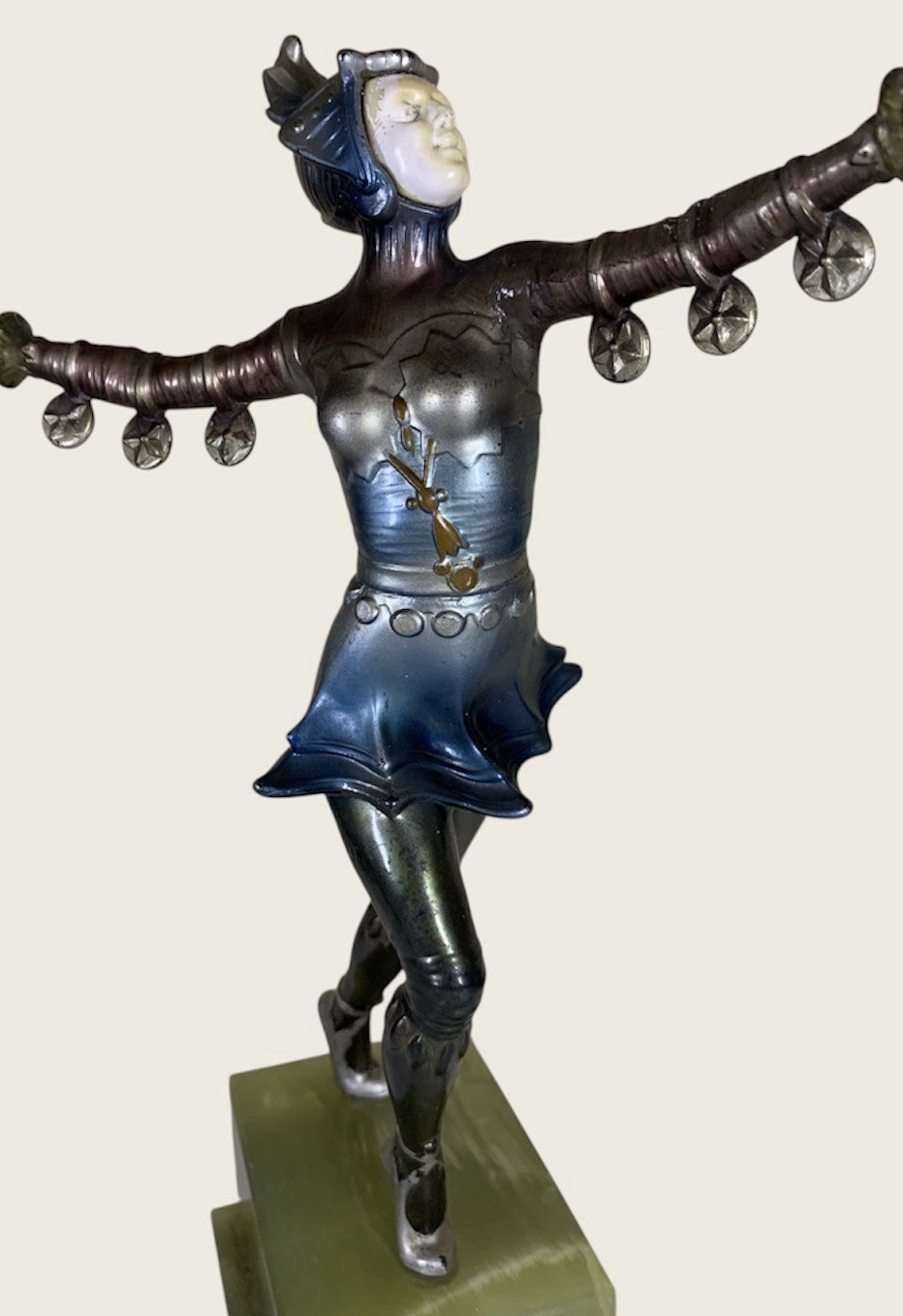 Art Deco Gerdago like Cold Painted Lady Sculpture c 1920