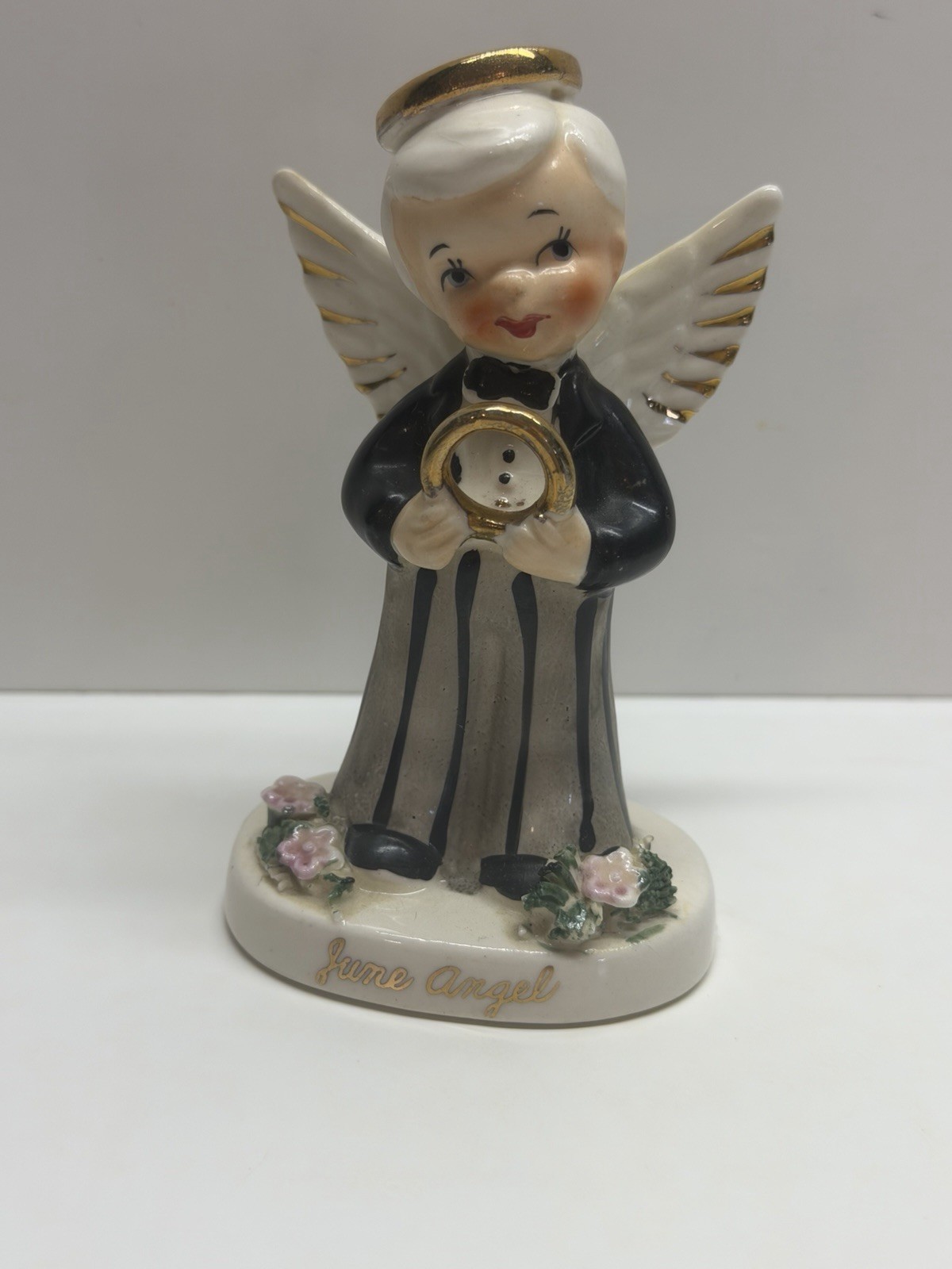 Vintage Napco June Angel 1956 Groom A1922 Gold Ring Foil Label
