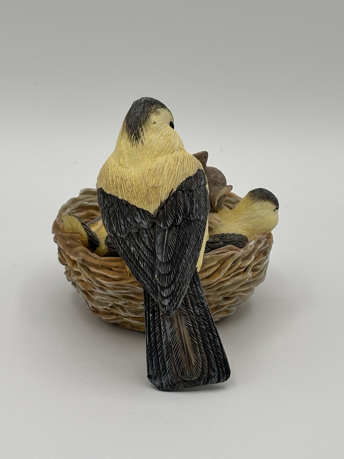 Silvestri Bird Nest Figurine Resin Hand Painted Decorative Collectible