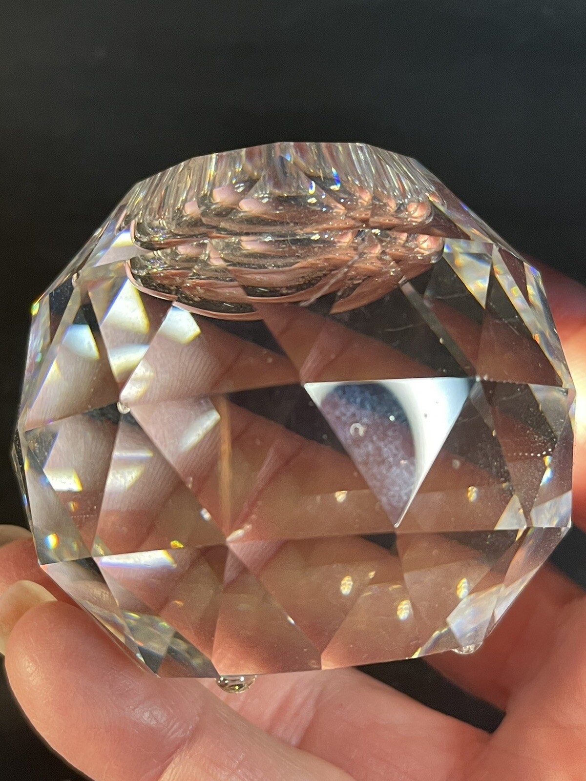 Swarovski Silver Crystal Faceted Ball Candle Holders 2 Sizes-small Chips On All