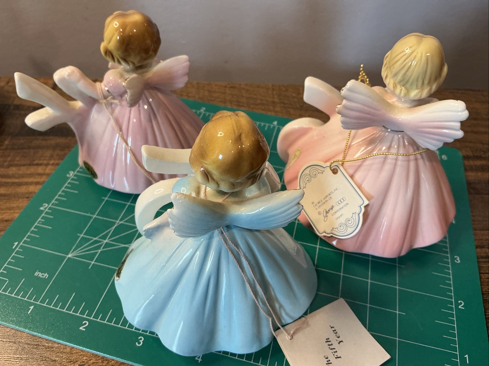 Vintage Josef Originals Birthday Girl Age 4 5 6 Angel Figurines