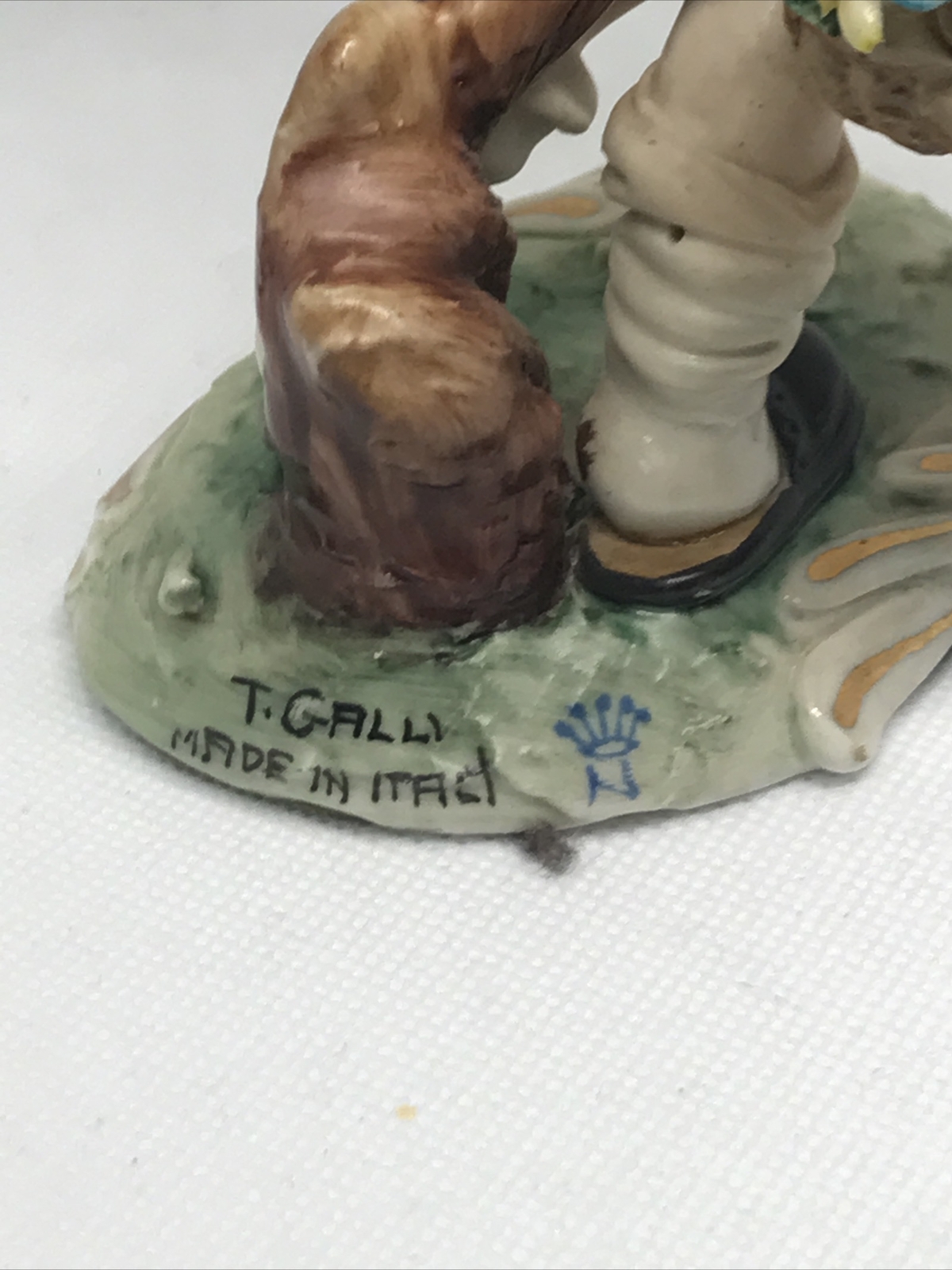 Capodimonte Italian Peasant Girl Carrying Flowers Figurine, 13 1/2″ SIGNED