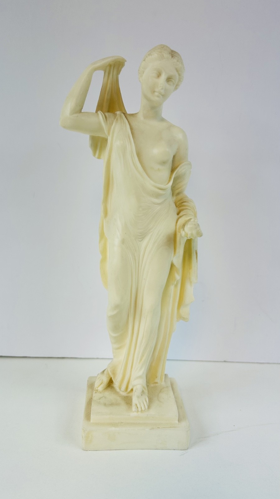 Greek Goddess Aphrodite Venus Statue Cream Resin Figurine 10.5 In