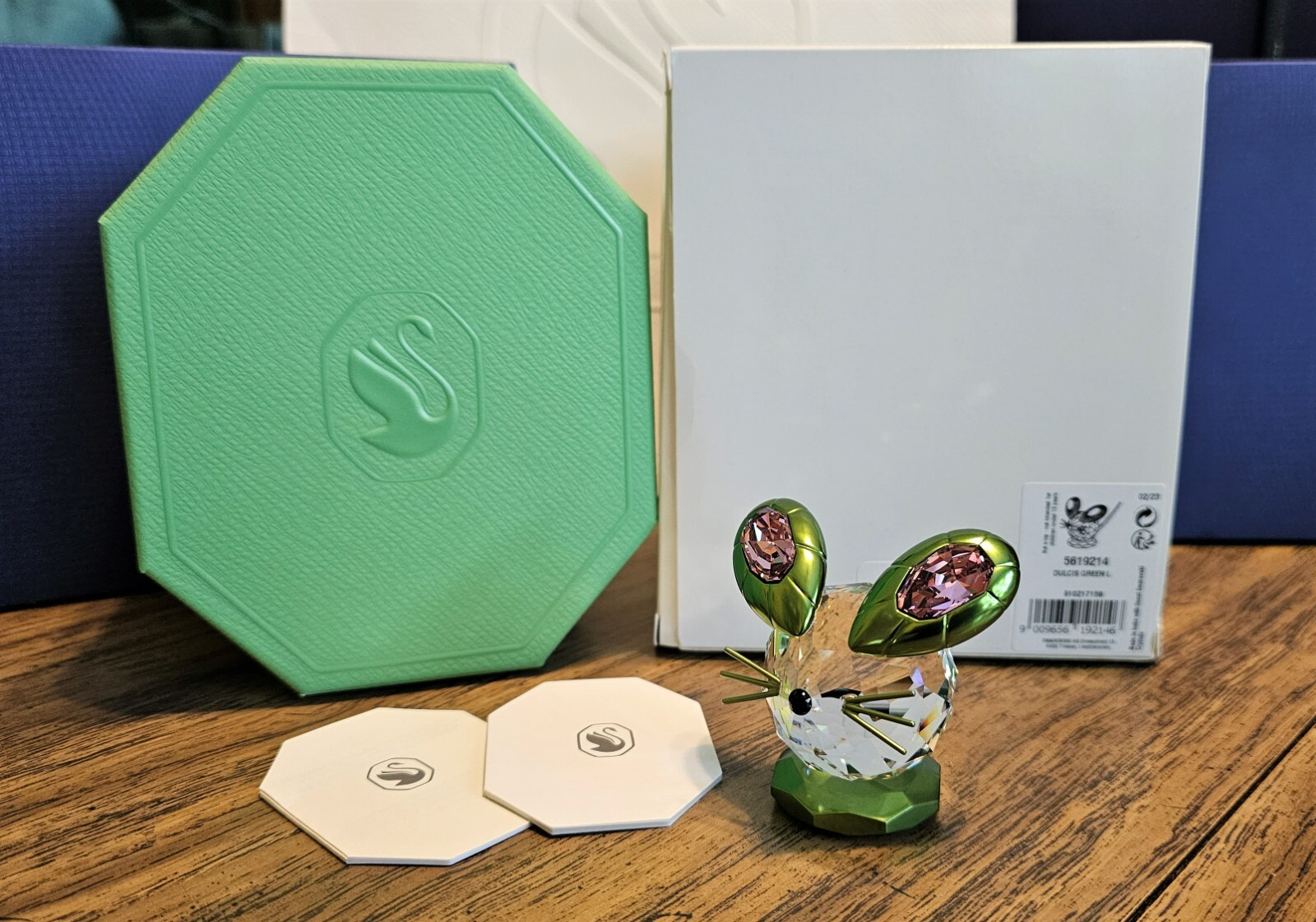 🐭 Swarovski Crystal 2022 Limited Edition, Large Dulcis Green Mouse Figurine NIB