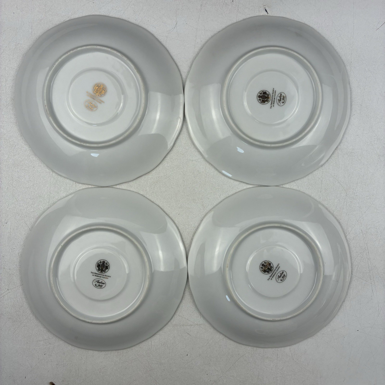 Late 20th Century Decorative Ceramic Cups & Saucers, Preservation Society 7 pcs