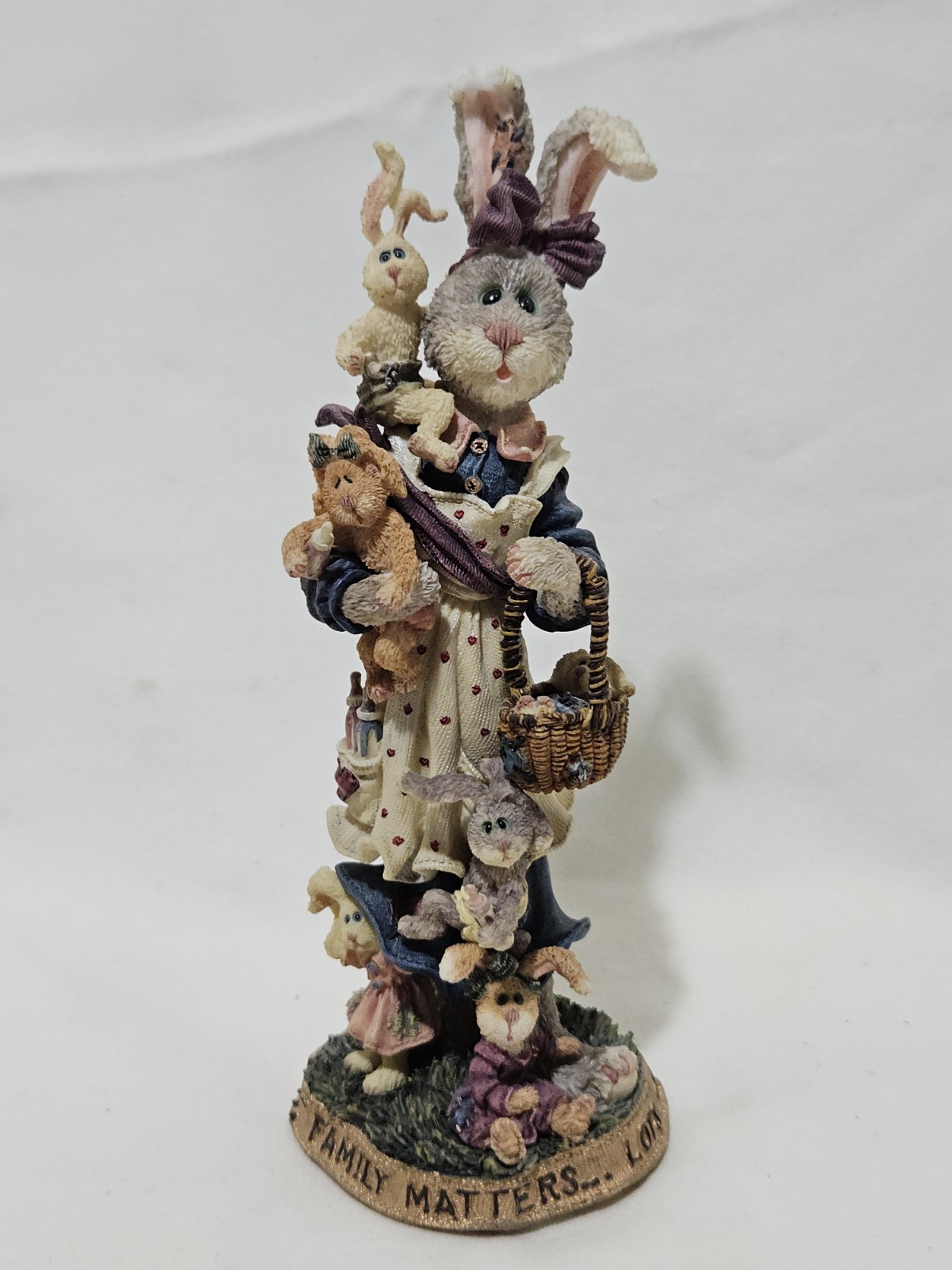 BOYDS RESIN FOLKSTONE FIGURINE – RABBITS/BUNNIES – MAMA MCHUTCH AND BABIES…