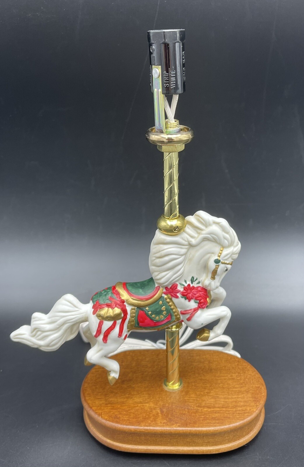 Ceramic Carousel Horse Table Lamp by House of Lloyd (1990) Christmas Not Tested