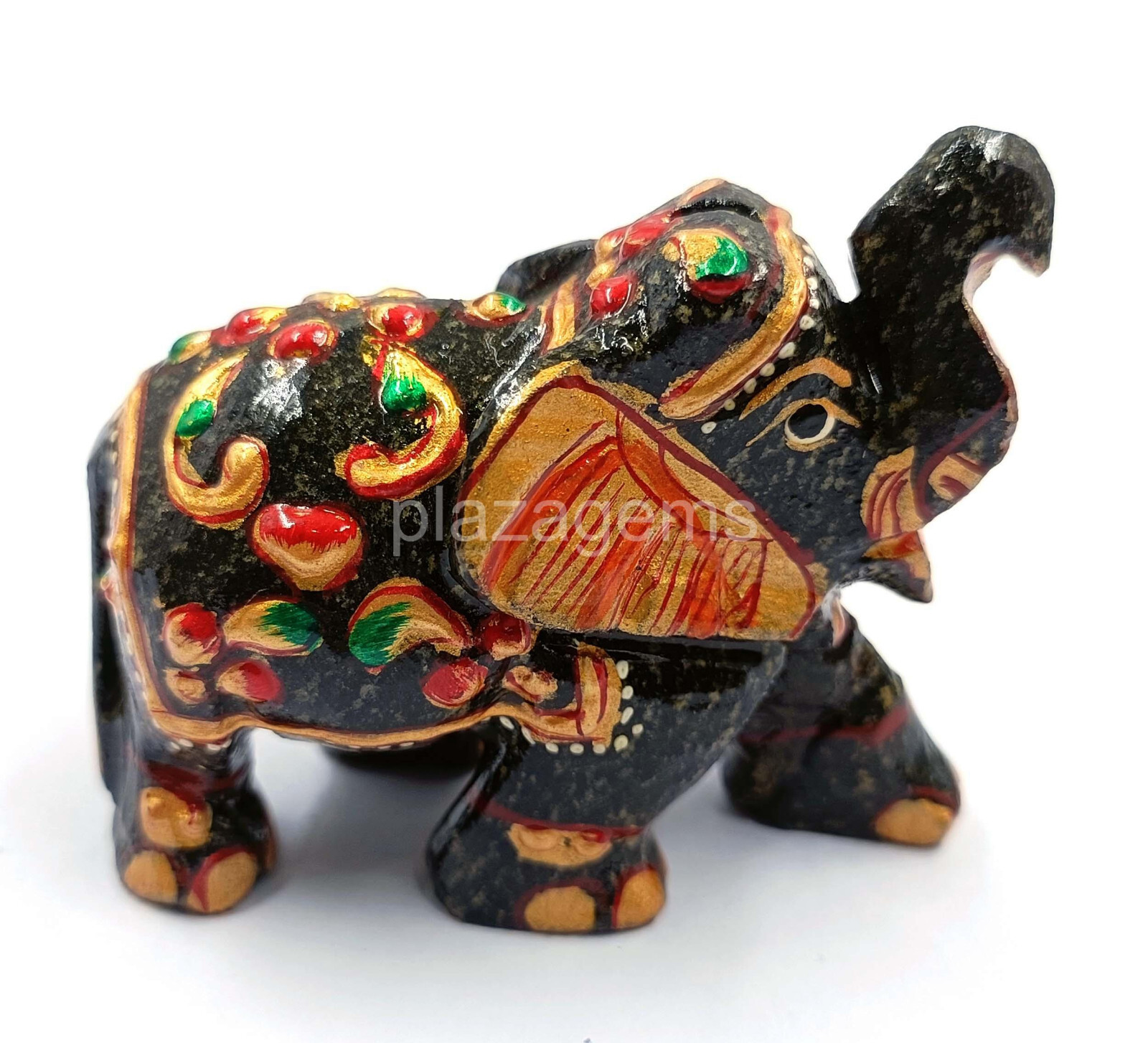 Green Jade Handcrafted Elephant – Gemstone Decorative Sculpture (Set of 10)