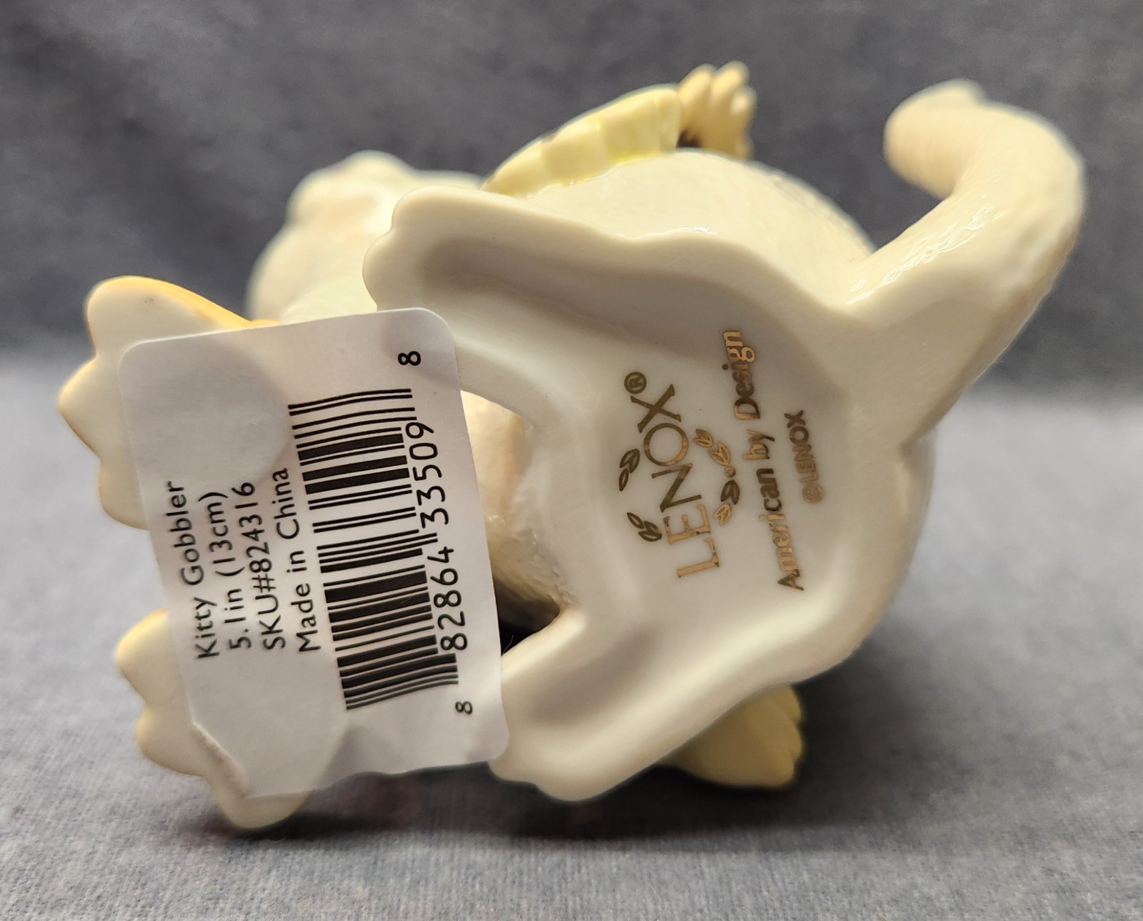 New LENOX Kitty Gobbler Figurine Cat Kitten Turkey Thanksgiving Fall 5.1″