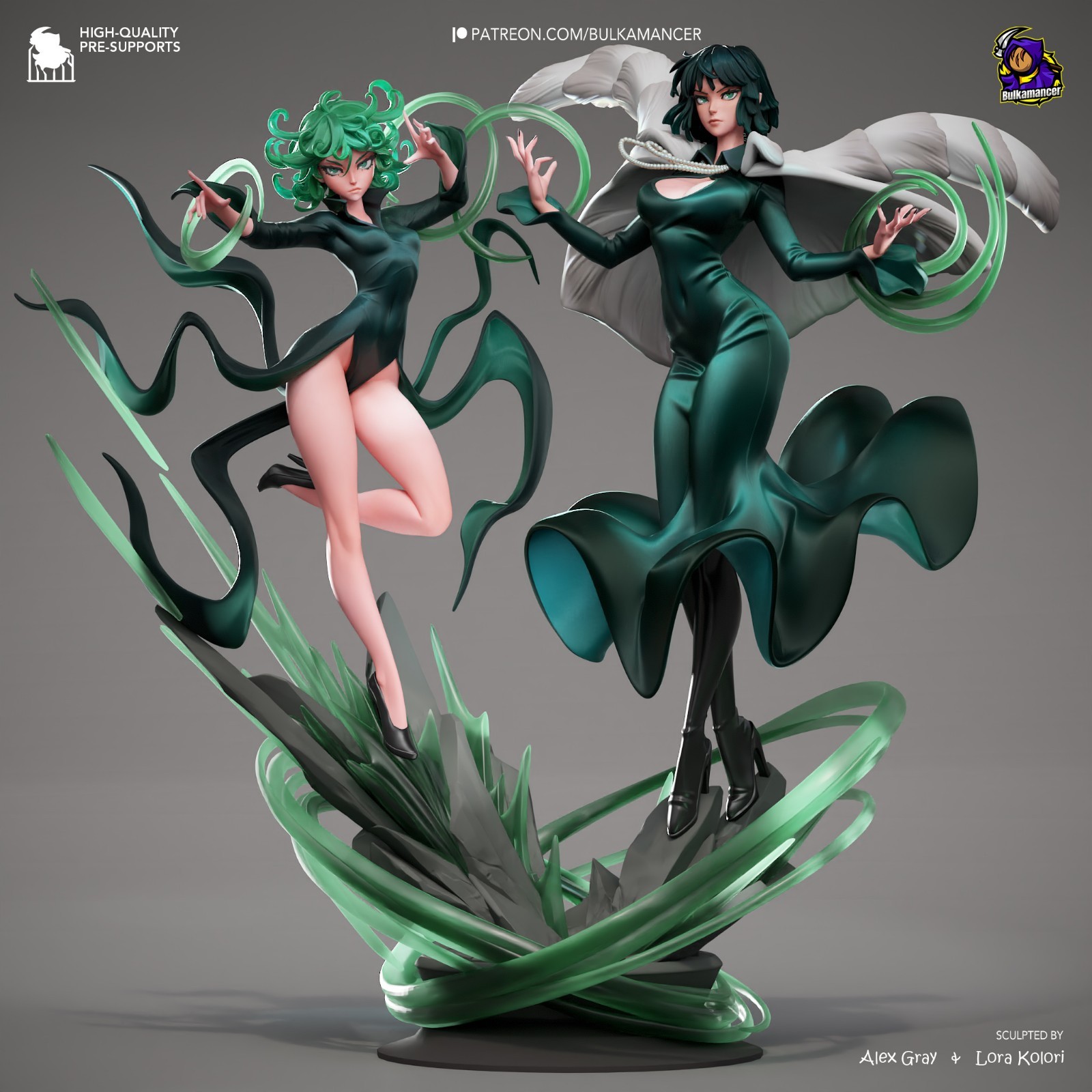 Fubuki & Tatsumaki Diorama – One-Punch Man 1/8 Scale 3DPrint Model Kit Unpainted