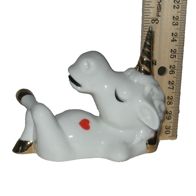 VTG Unicorn Figurine Aldon Joan Berg Victor Thinking of You Heart 1981 Taiwan