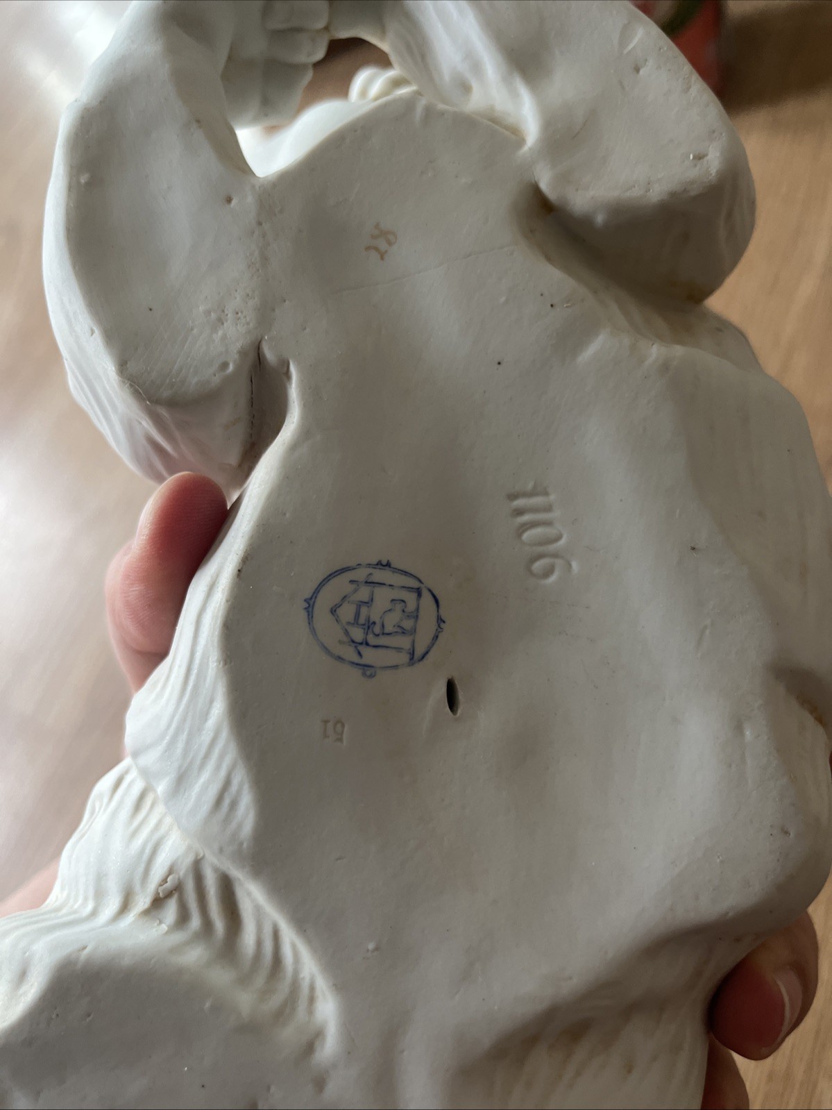 Katsutte German Porcelain Large Piano Baby With Bonnet