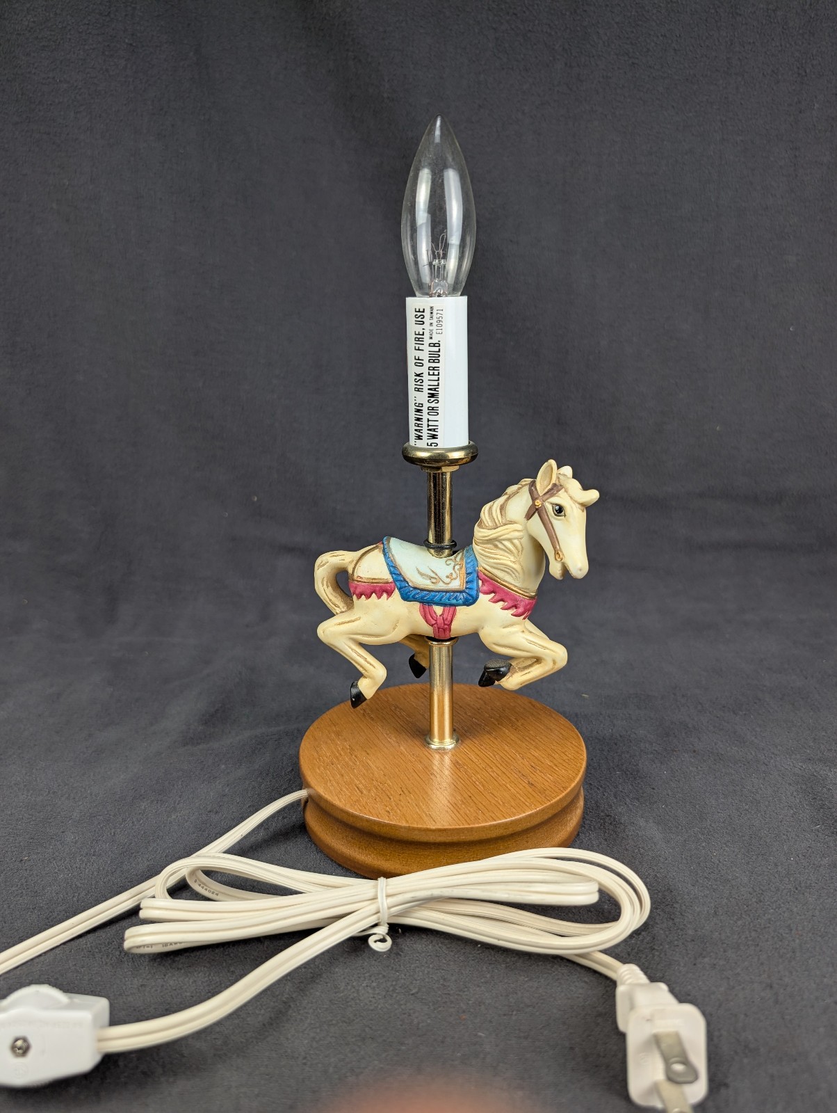 VINTAGE APSIT BROS. OF CALIFORNIA CAROUSEL HORSE TABLE LAMP – RARE COLLECTOR’S
