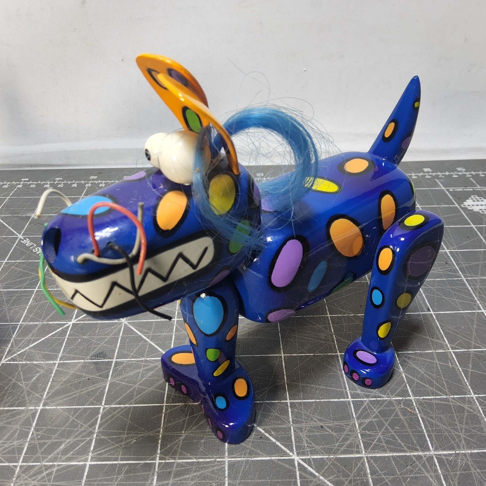 2 vintage design by drew ellwood for miracle dreams animal blue dogs figures 90s