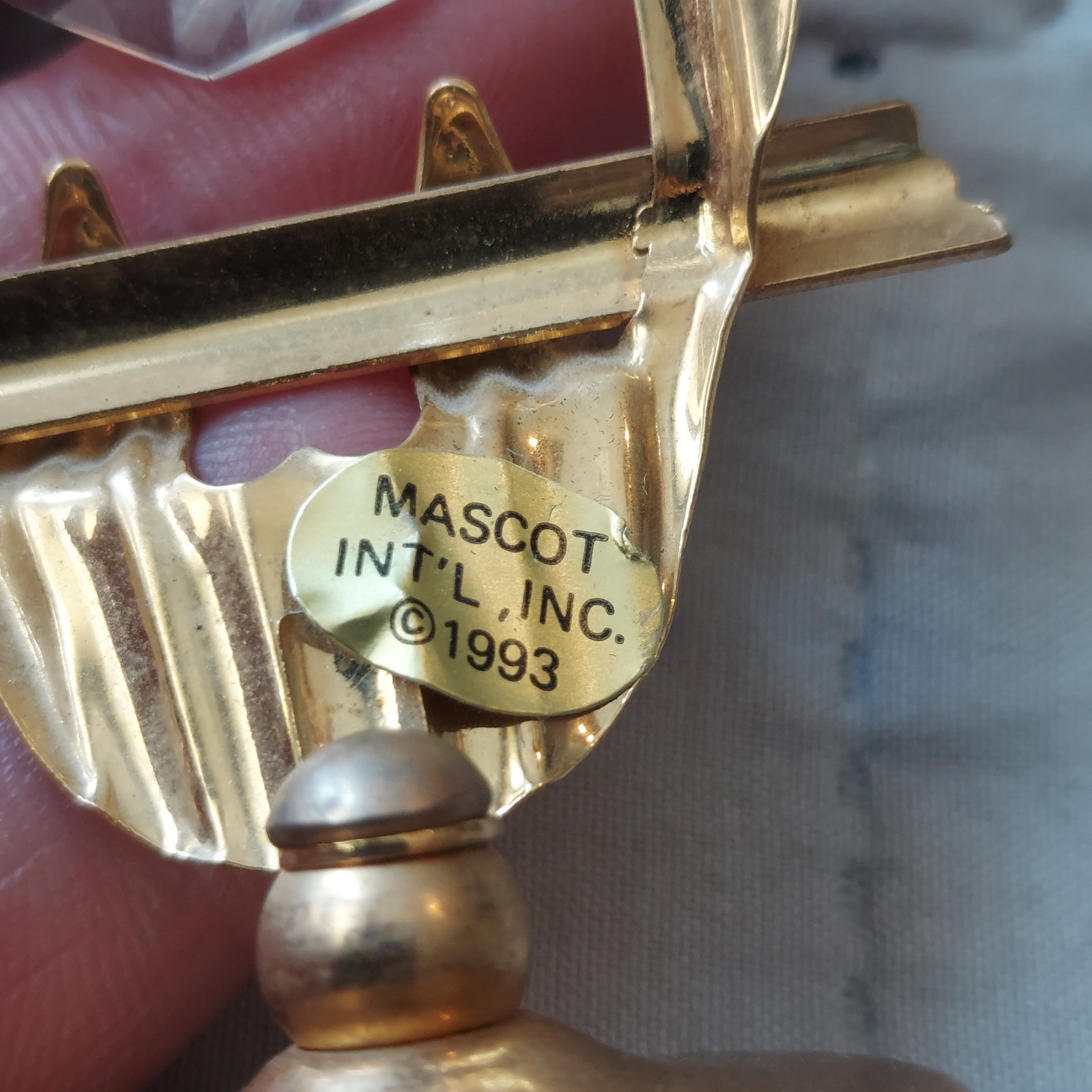 Vintage 1993 Mascot Intl Gold Plated Owl Figurine with Faceted Crystals 3.75in