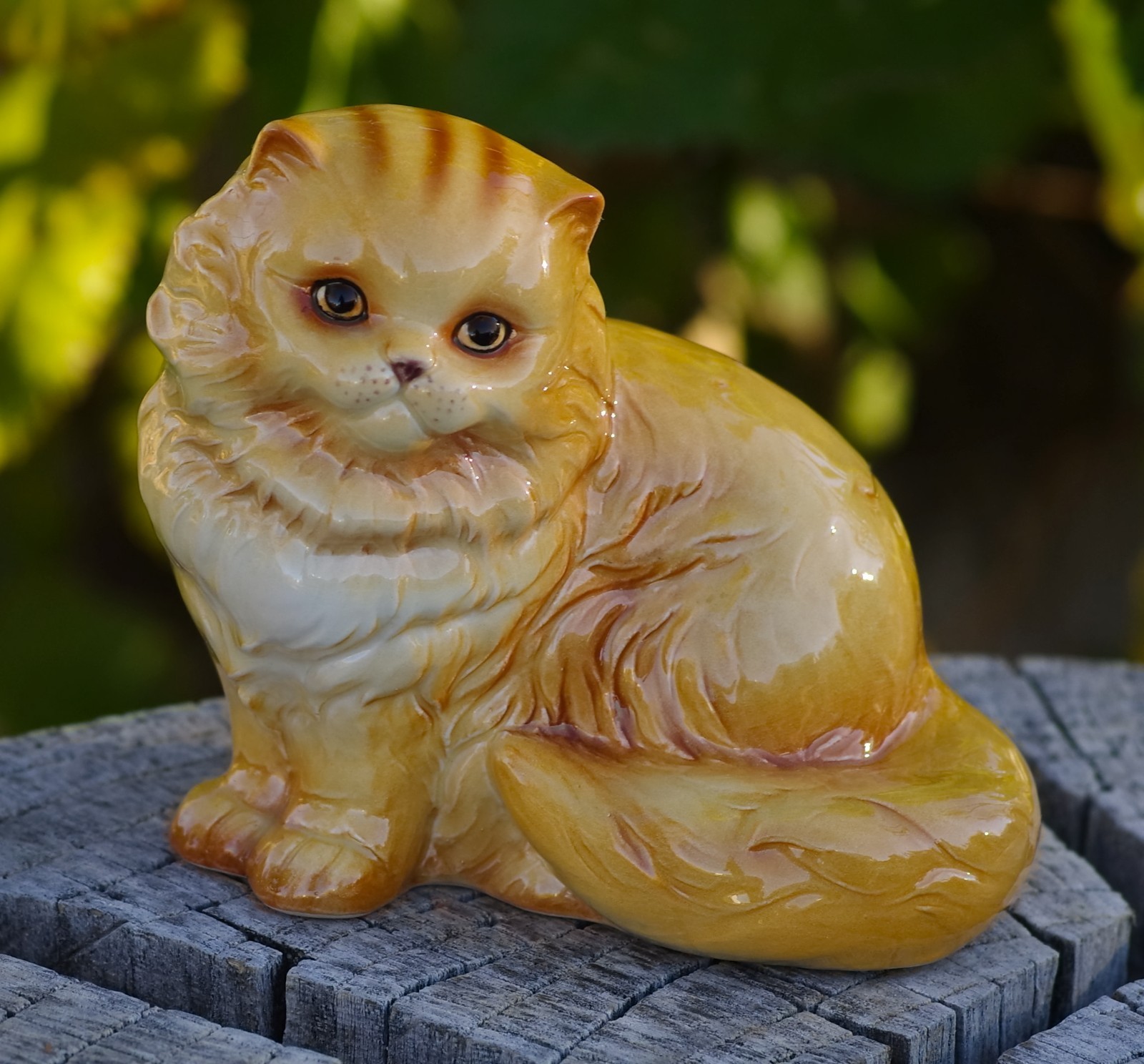 VINTAGE Goebel Orange Tabby Cat Porcelain Figurine Large Made in Germany 1970’s