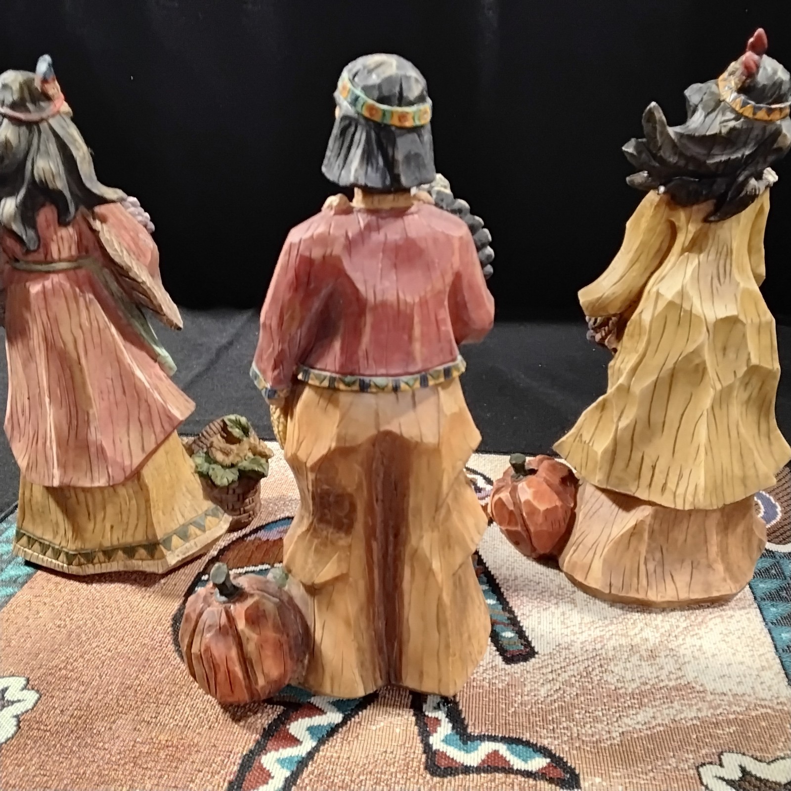 Ganz Pacific Rim STYLE Resin Indian Figurines Thanksgiving Decor Vintage 10″