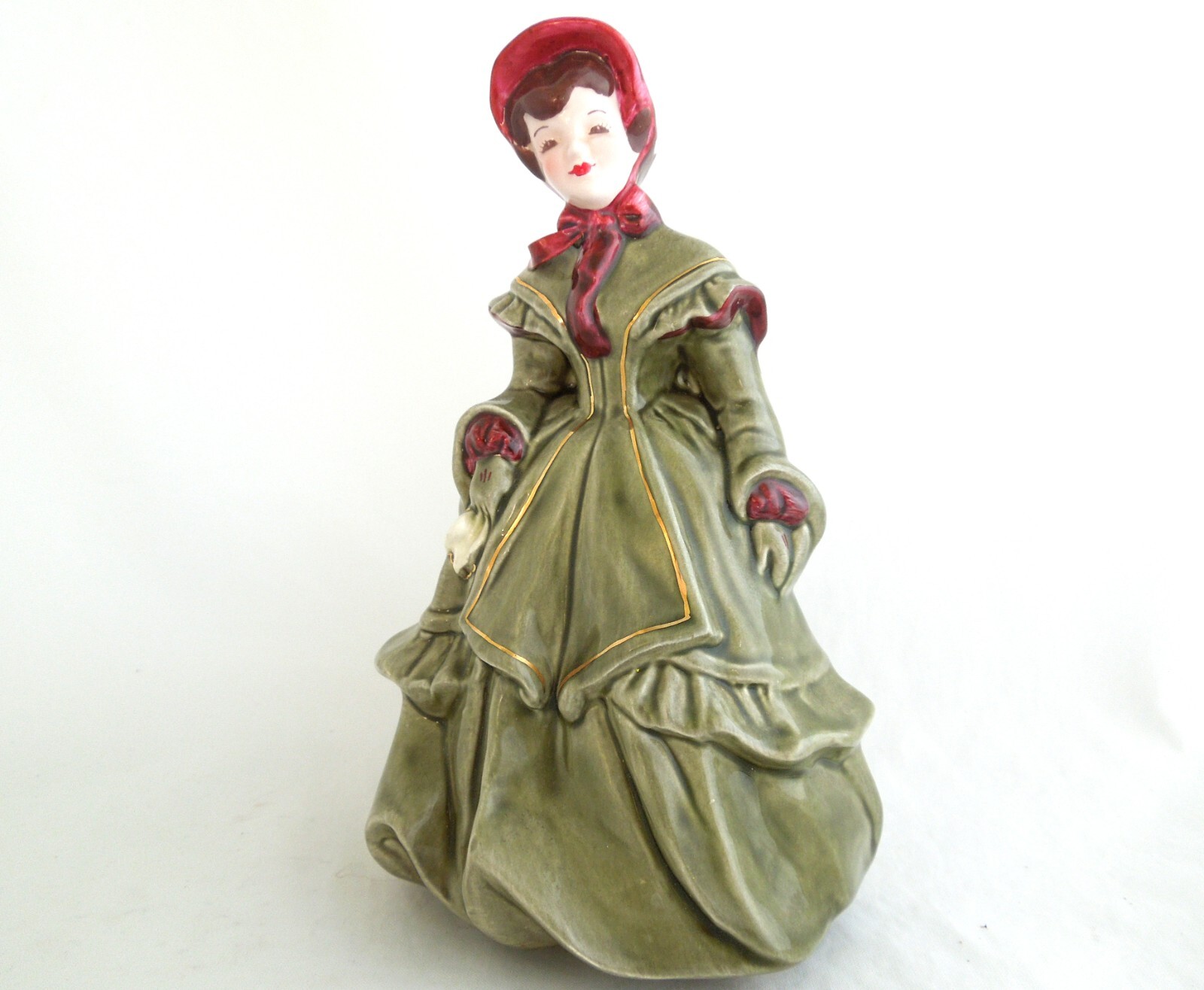 Florence Ceramics Figurine Melanie 7.5″ Green OUTSTANDING Condition