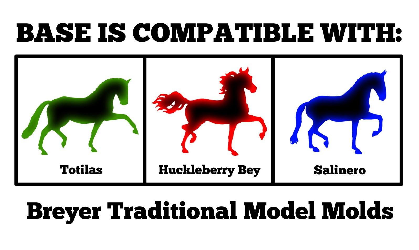 Replacement Stand Bases for Breyer Horse Models HUCKLEBERRY BEY TOTILAS SALINERO