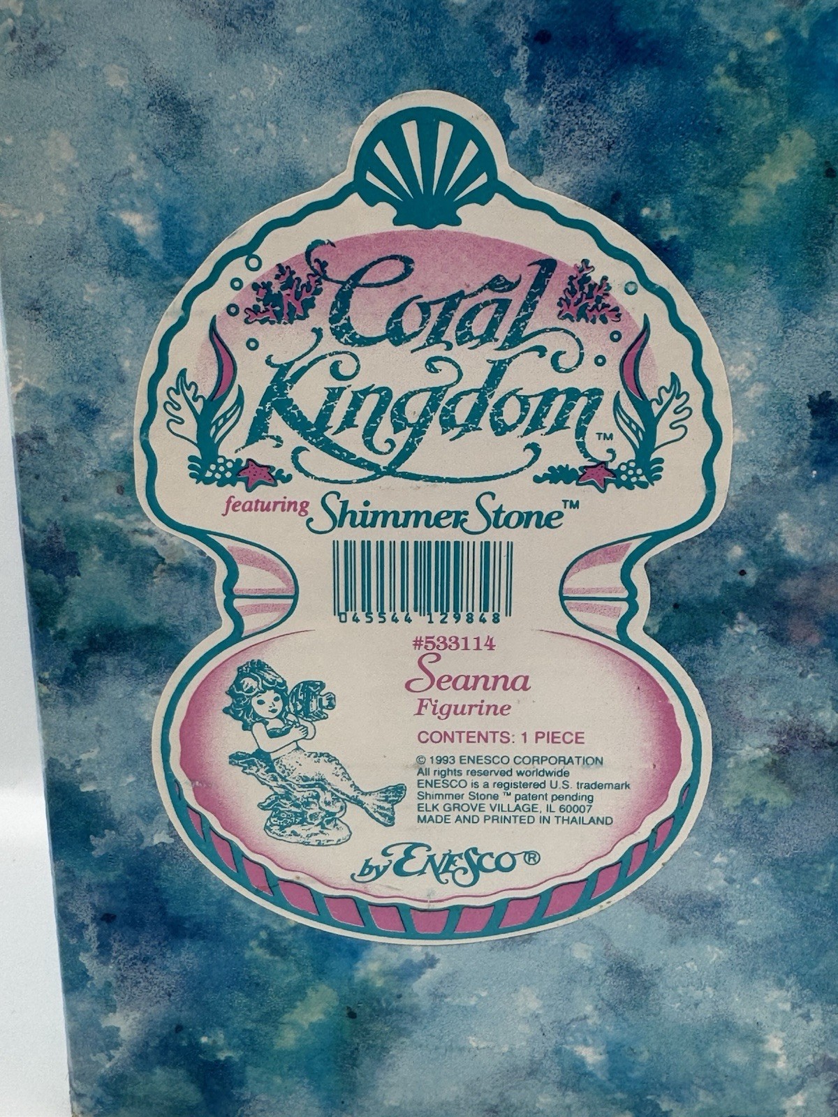 Coral Kingdom “Seanna” 1993 Enesco Mermaid and Fish Figurine