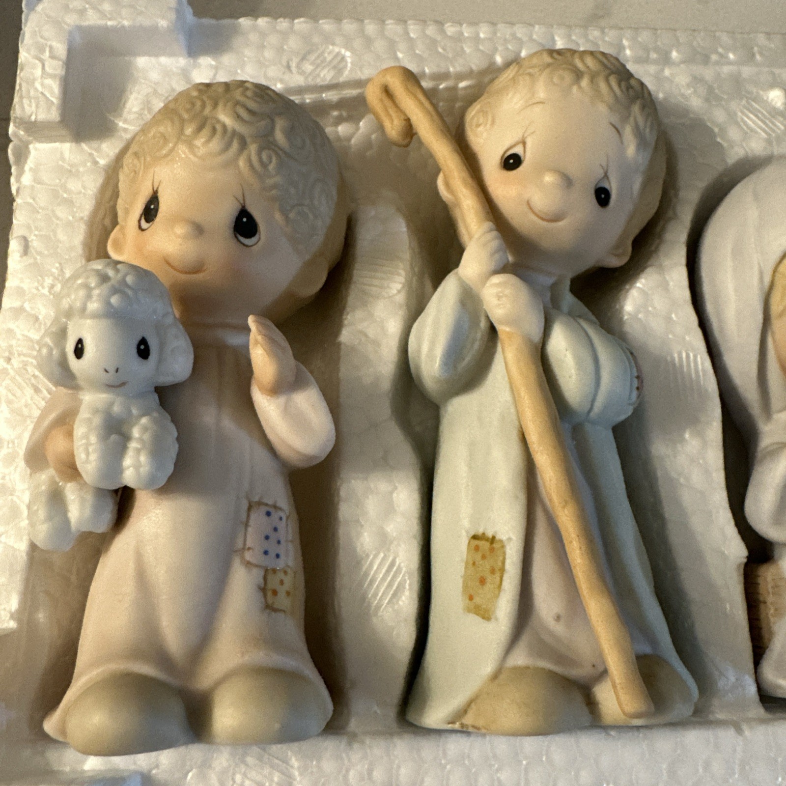 Precious Moments Nativity Set E2800 9 Piece 1979 & Box, Come Let Us Adore Him