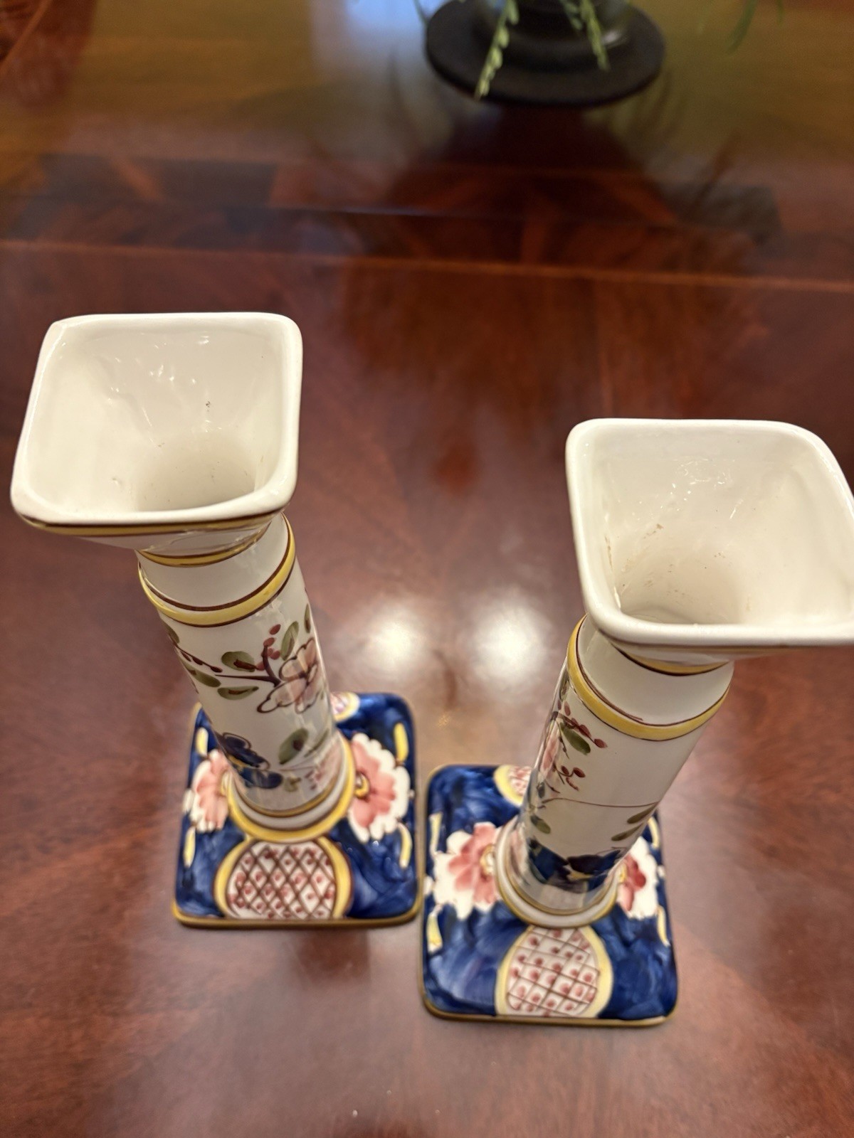 Pair of JAY WILLFRED ANDREA by SADEK Floral Candlesticks PORTUGAL