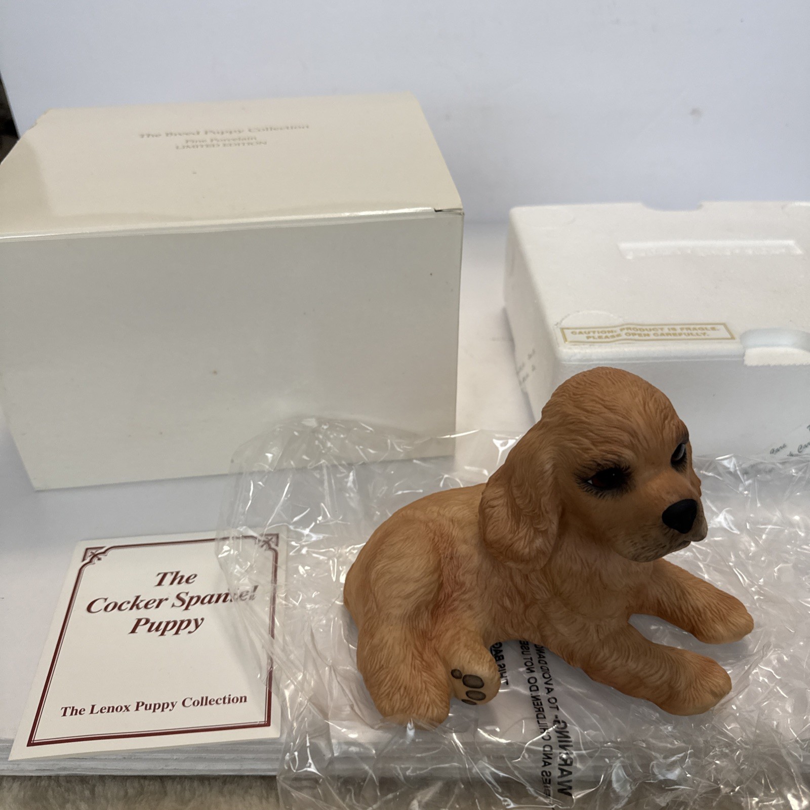 Lenox Vintage Cocker Spaniel Puppy Porcelain Figurine