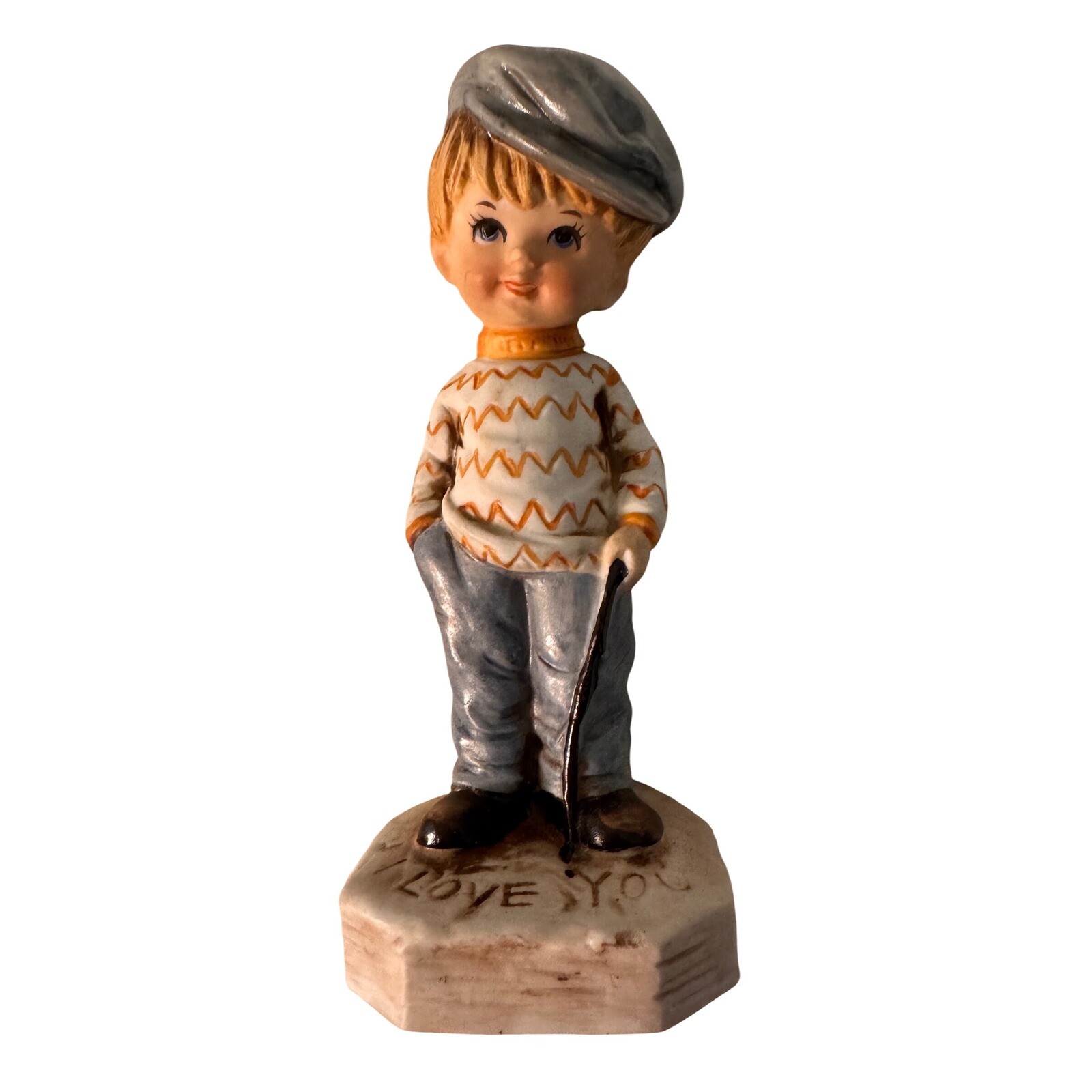 Fran Mar Moppets Boy Figurine I Love You 1971 Vintage Collectible Decor