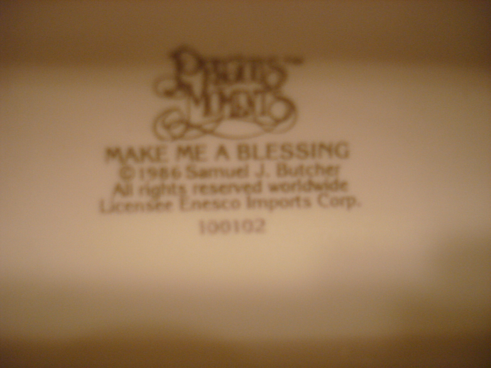 1986 Precious Moments Porcelain Figurine MAKE ME A BLESSING w/BOX Enesco