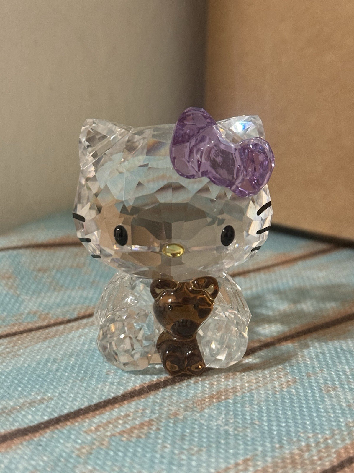 Swarovski Hello Kitty with Teddy Bear Crystal Figurine Retired No Box