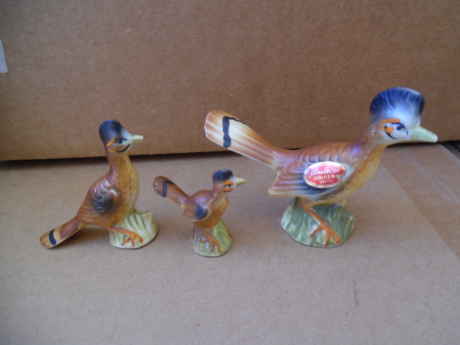 VINTAGE ROADRUNNER FIGURINES SHIKEN B CHINA JAPAN c.1960s LOT OF 3 FIGURINES