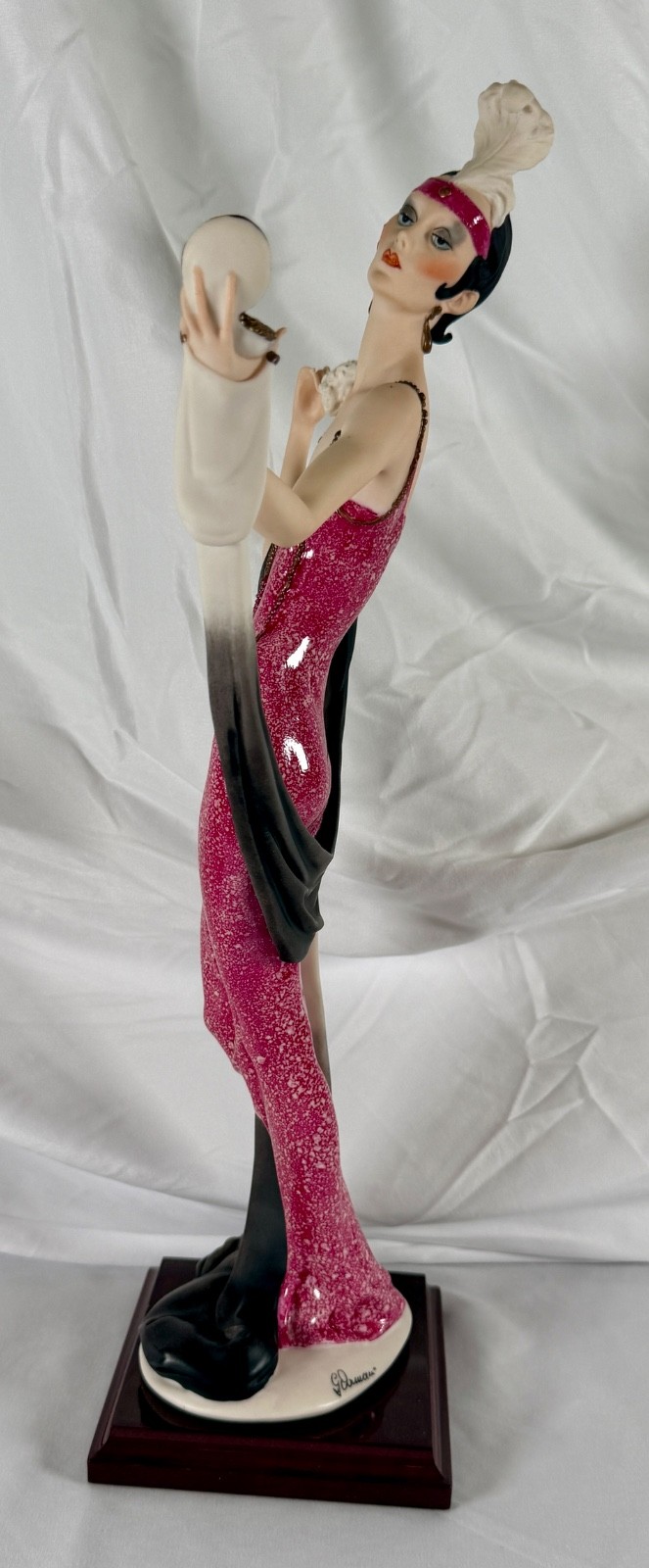 Giuseppe Armani Florence Lady with Powder Puff Figurine Signed 1987 19”